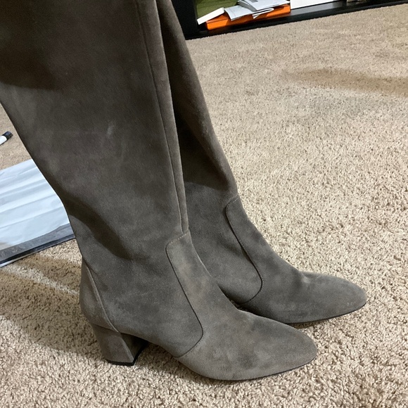 STUART WEITZMAN Shoes - STUART WEITZMAN Yuliana 60 Knee-high Zip Boot In Charcoal